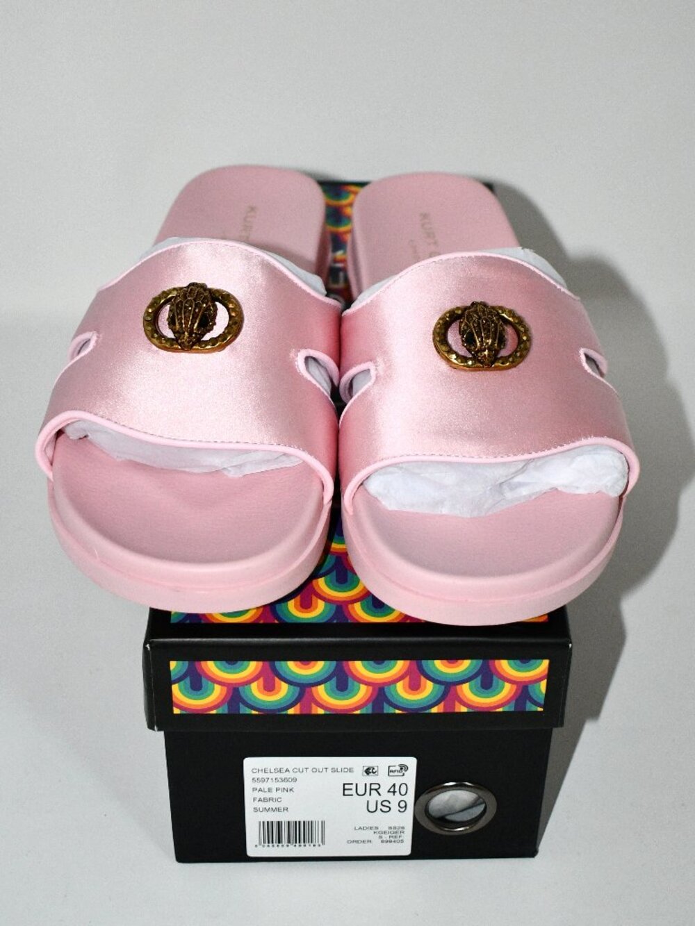 Kurt Geiger Chelsea Cut Out Slide in Pale Pink Size 9 (EUR40) #5597153609  NIB D